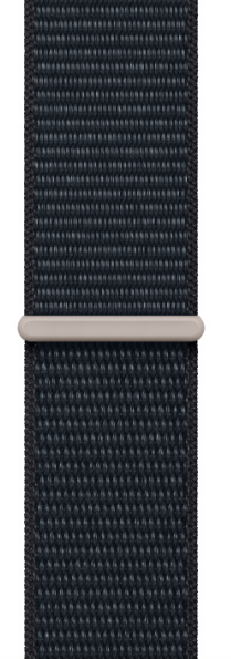 Nahaufnahme eines dunkelblauen gewebten Uhrenarmbands.