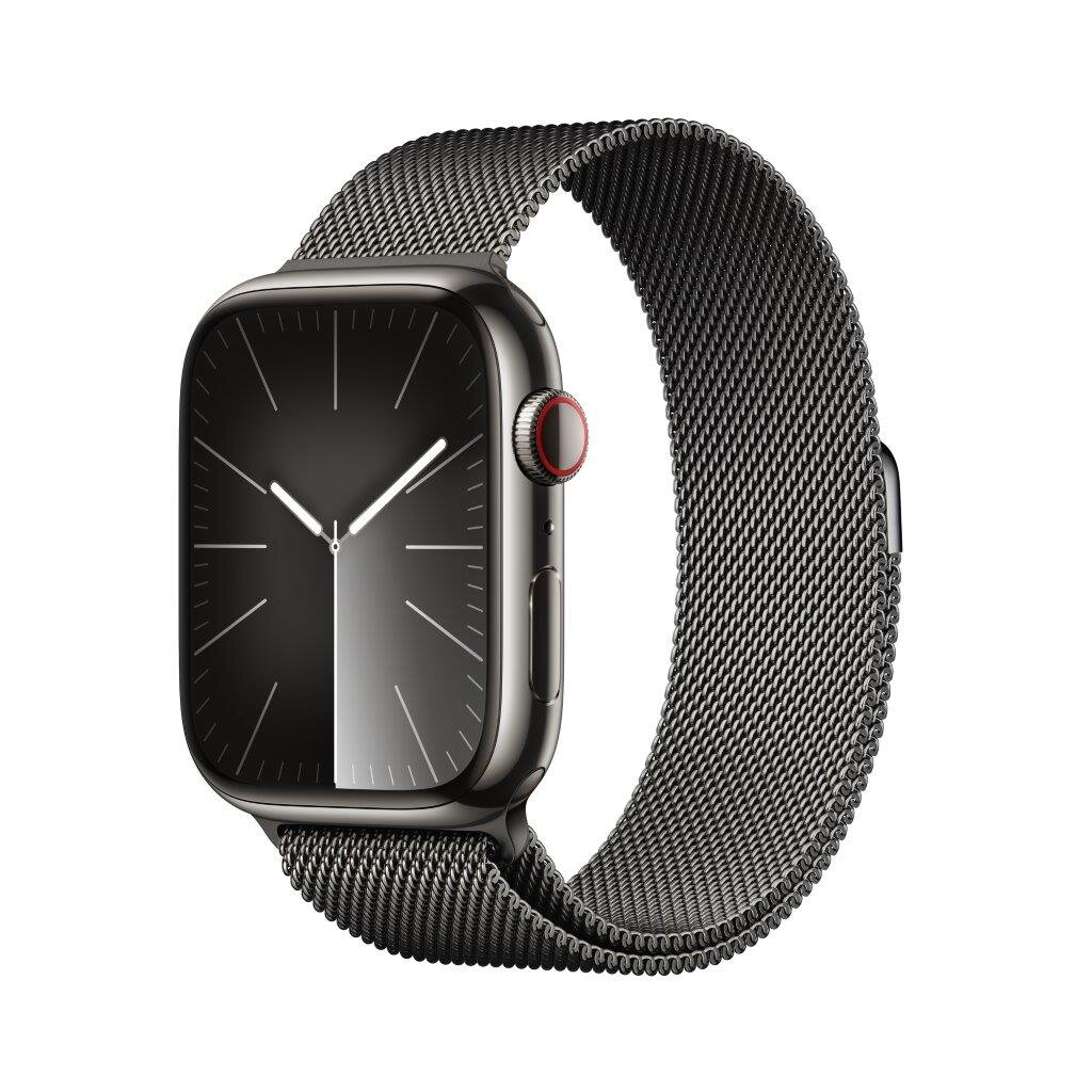 Smartwatch APPLE Watch Series 9 GPS + Cellular Koperta 45mm ze stali nierdzewnej w kolorze mocnego grafitu z bransoletą mediolańską w kolorze mo
