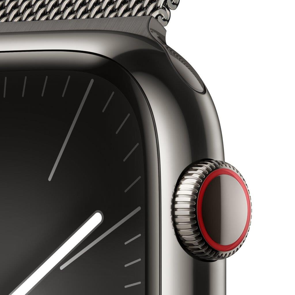 Smartwatch APPLE Watch Series 9 GPS + Cellular Koperta 45mm ze stali nierdzewnej w kolorze mocnego grafitu z bransoletą mediolańską w kolorze mo