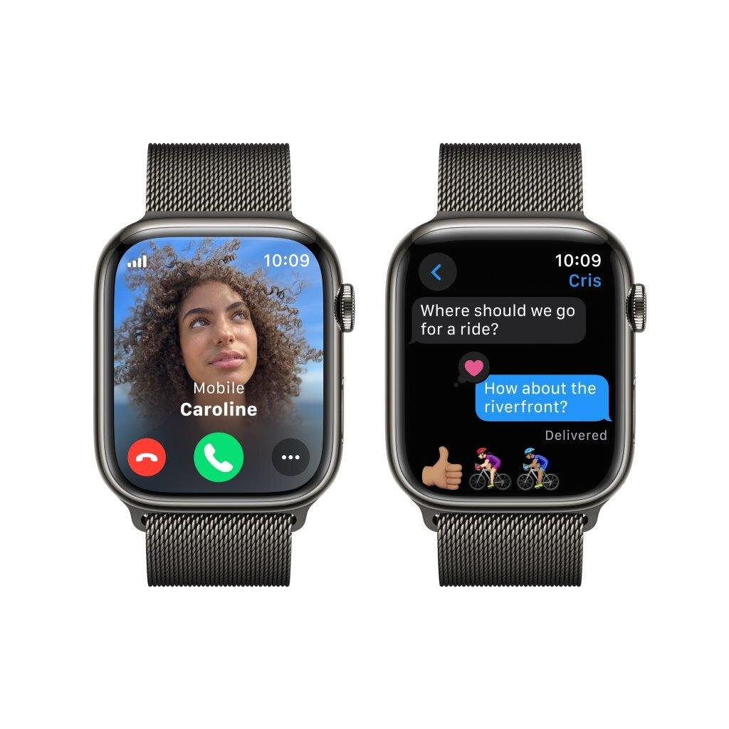 Smartwatch APPLE Watch Series 9 GPS + Cellular Koperta 45mm ze stali nierdzewnej w kolorze mocnego grafitu z bransoletą mediolańską w kolorze mo