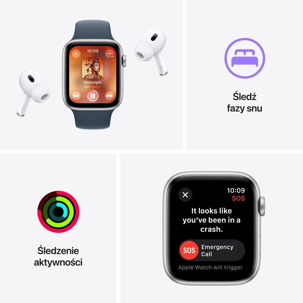 Apple Watch z muzyką, śledzeniem snu, aktywności i wykrywaniem wypadków.