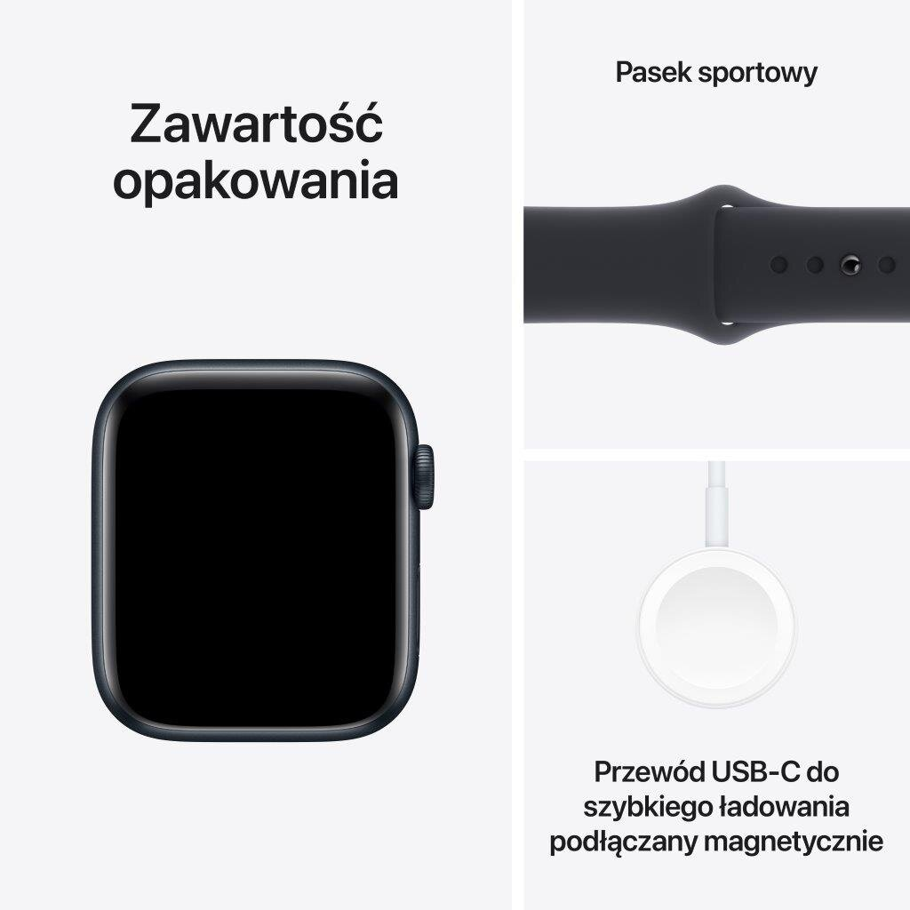 Smartwatch APPLE Watch SE (2 generacji) GPS + Cellular Koperta 44mm z aluminium w kolorze północy z paskiem sportowym M/L w kolorze północy MRH