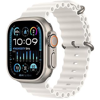 Smartwatch APPLE Watch Ultra 2 GPS + Cellular Koperta 49mm z tytanu w kolorze naturalnym z paskiem Ocean w kolorze białym MREJ3WB/A