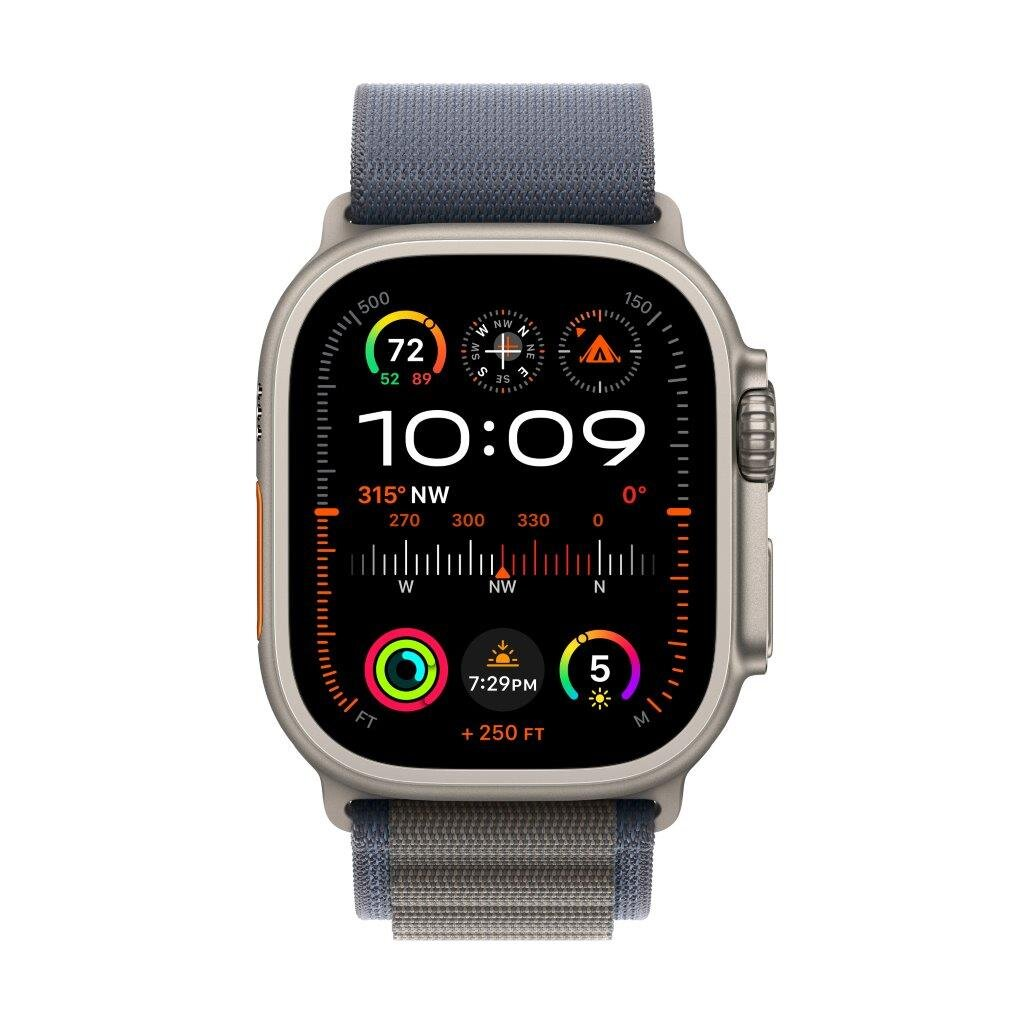 Smartwatch APPLE Watch Ultra 2 GPS + Cellular Koperta 49mm z tytanu w kolorze naturalnym z opaską alpine M w kolorze niebieskim MREP3WB/A
