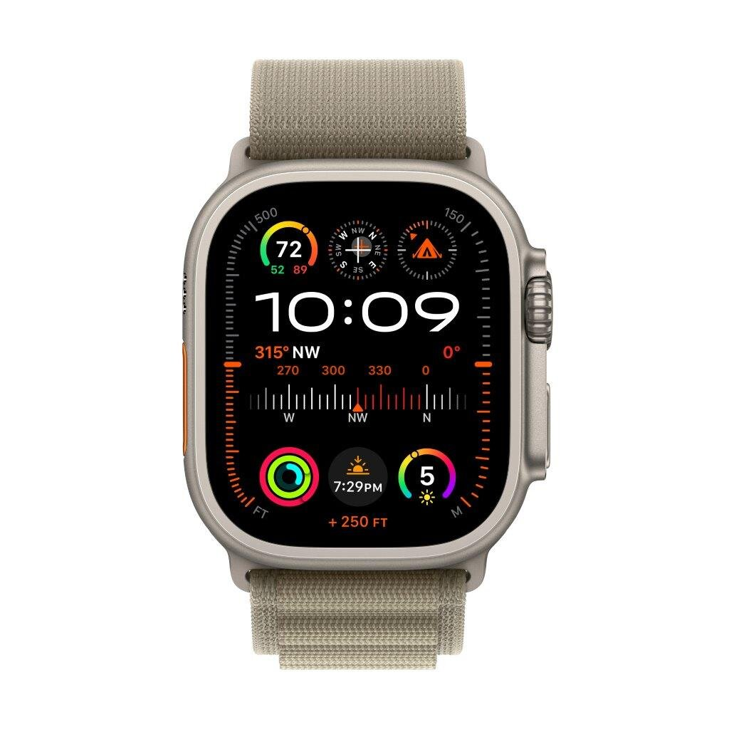 Smartwatch APPLE Watch Ultra 2 GPS + Cellular Koperta 49mm z tytanu w kolorze naturalnym z opaską alpine S w kolorze moro MREX3WB/A