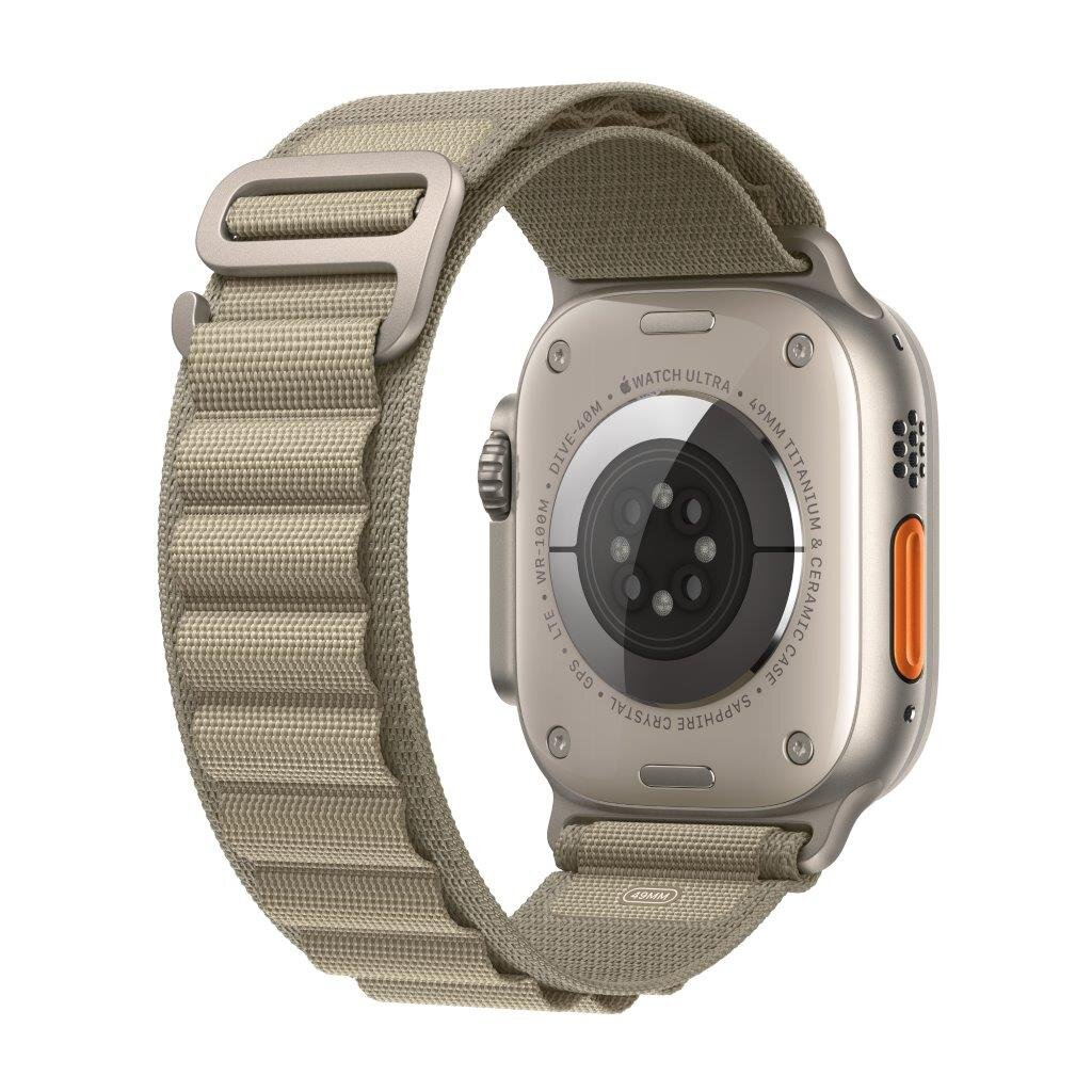 Smartwatch APPLE Watch Ultra 2 GPS + Cellular Koperta 49mm z tytanu w kolorze naturalnym z opaską alpine S w kolorze moro MREX3WB/A