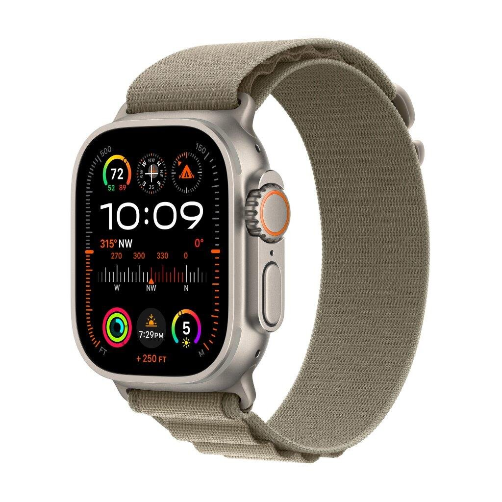 Smartwatch APPLE Watch Ultra 2 GPS + Cellular Koperta 49mm z tytanu w kolorze naturalnym z opaską alpine L w kolorze moro MRF03WB/A