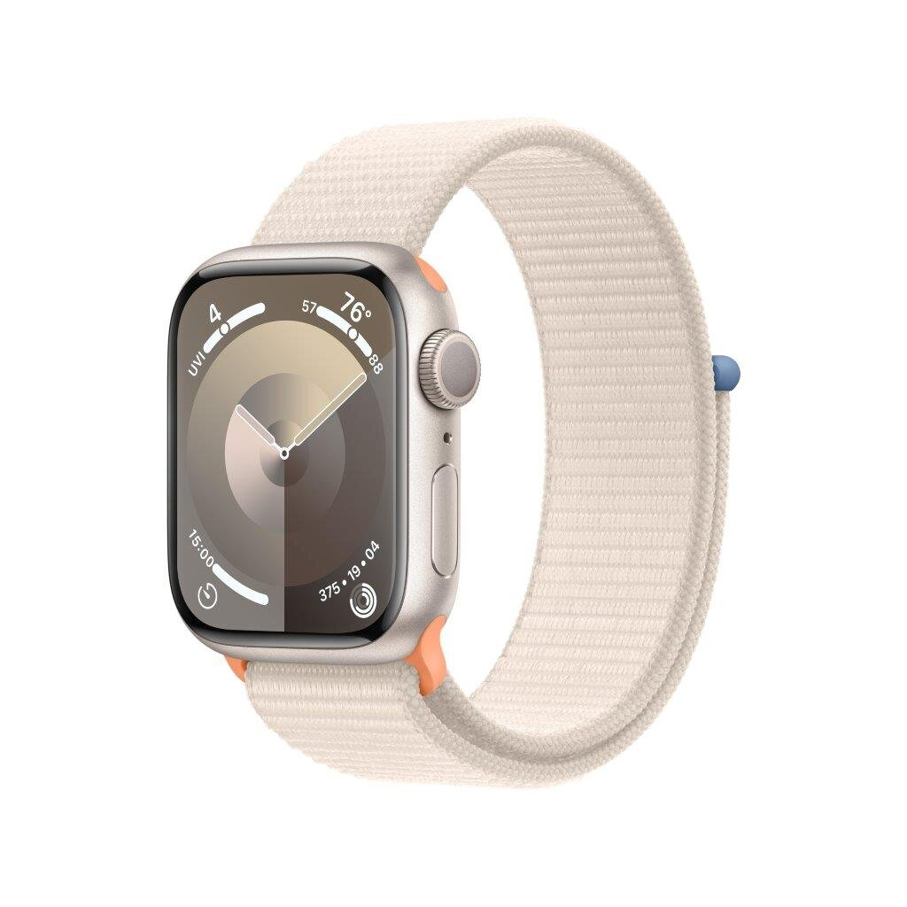 Smartwatch APPLE Watch Series 9 GPS Koperta 41mm z aluminium w kolorze księżycowej poświaty z opaską sportową w kolorze księżycowej poświaty MR8V3QP
