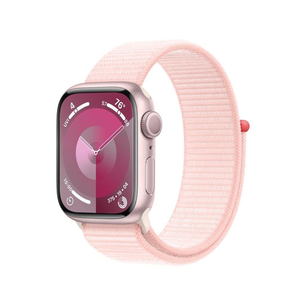 Smartwatch APPLE Watch Series 9 GPS Koperta 41mm z aluminium w kolorze różowym z opaską sportową w kolorze jasnoróżowym MR953QP/A