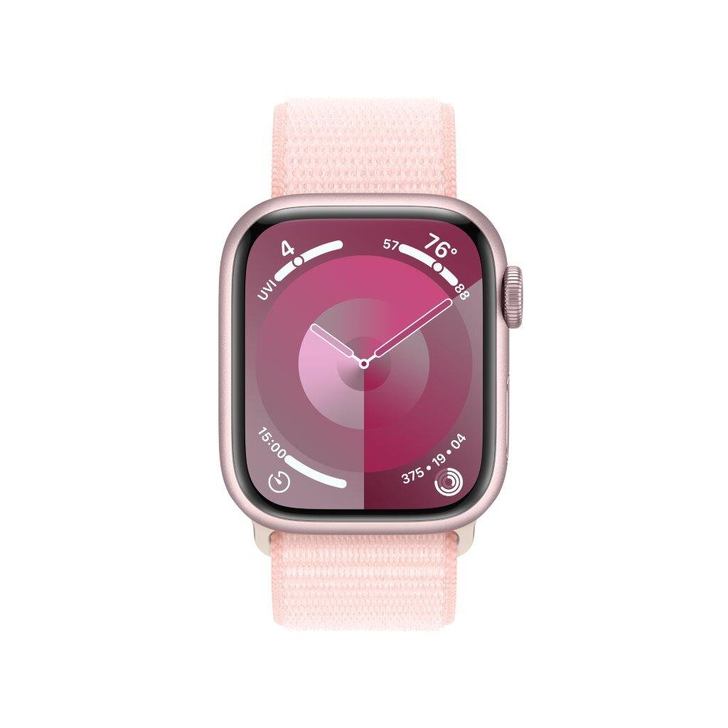 Smartwatch APPLE Watch Series 9 GPS Koperta 41mm z aluminium w kolorze różowym z opaską sportową w kolorze jasnoróżowym MR953QP/A