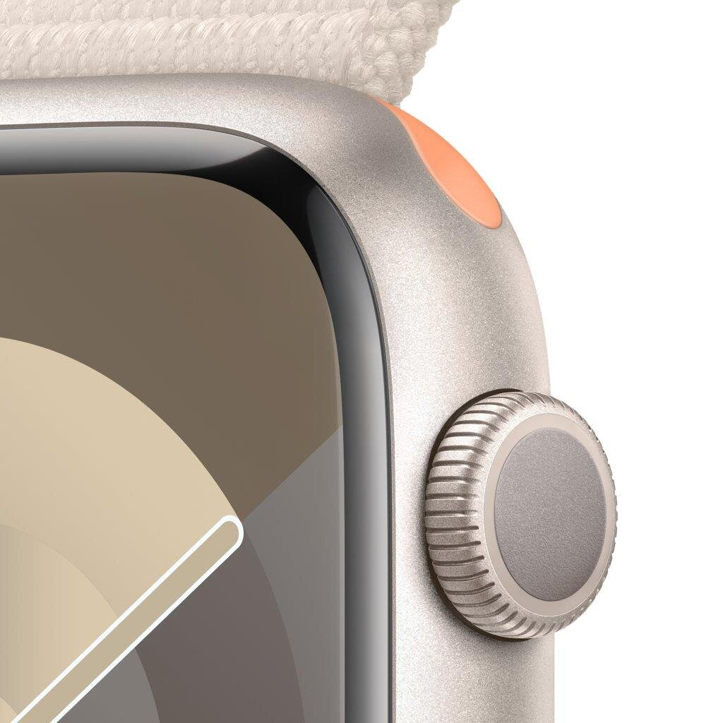 Smartwatch APPLE Watch Series 9 GPS Koperta 45mm z aluminium w kolorze księżycowej poświaty z opaską sportową w kolorze księżycowej poświaty MR983QP