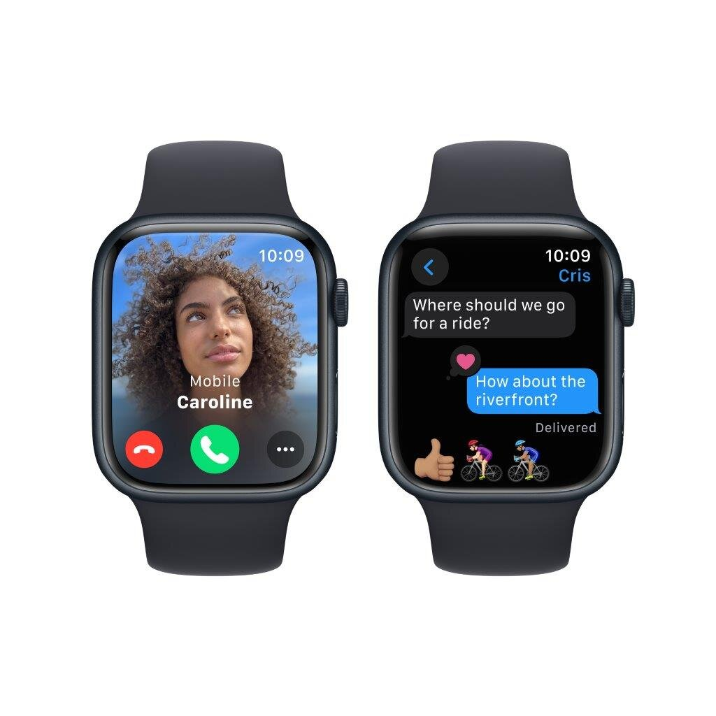 Smartwatch APPLE Watch Series 9 GPS Koperta 45mm z aluminium w kolorze północy z paskiem sportowym S/M w kolorze północy MR993QP/A