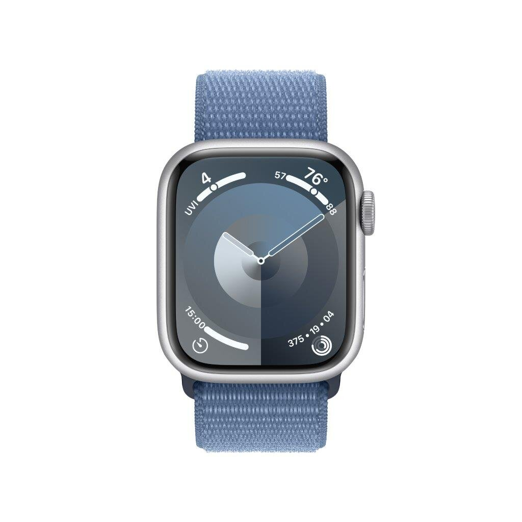 Smartwatch APPLE Watch Series 9 GPS + Cellular Koperta 41mm z aluminium w kolorze srebrnym z opaską sportową w kolorze zimowego błękitu MRHX3QP/A