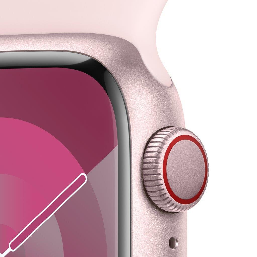 Smartwatch APPLE Watch Series 9 GPS + Cellular Koperta 41mm z aluminium w kolorze różowym z paskiem sportowym M/L w kolorze jasnoróżowym MRJ03QP/A
