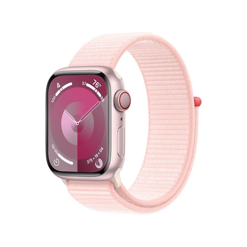 Smartwatch APPLE Watch Series 9 GPS + Cellular Koperta 41mm z aluminium w kolorze różowym z opaską sportową w kolorze jasnoróżowym MRJ13QP/A