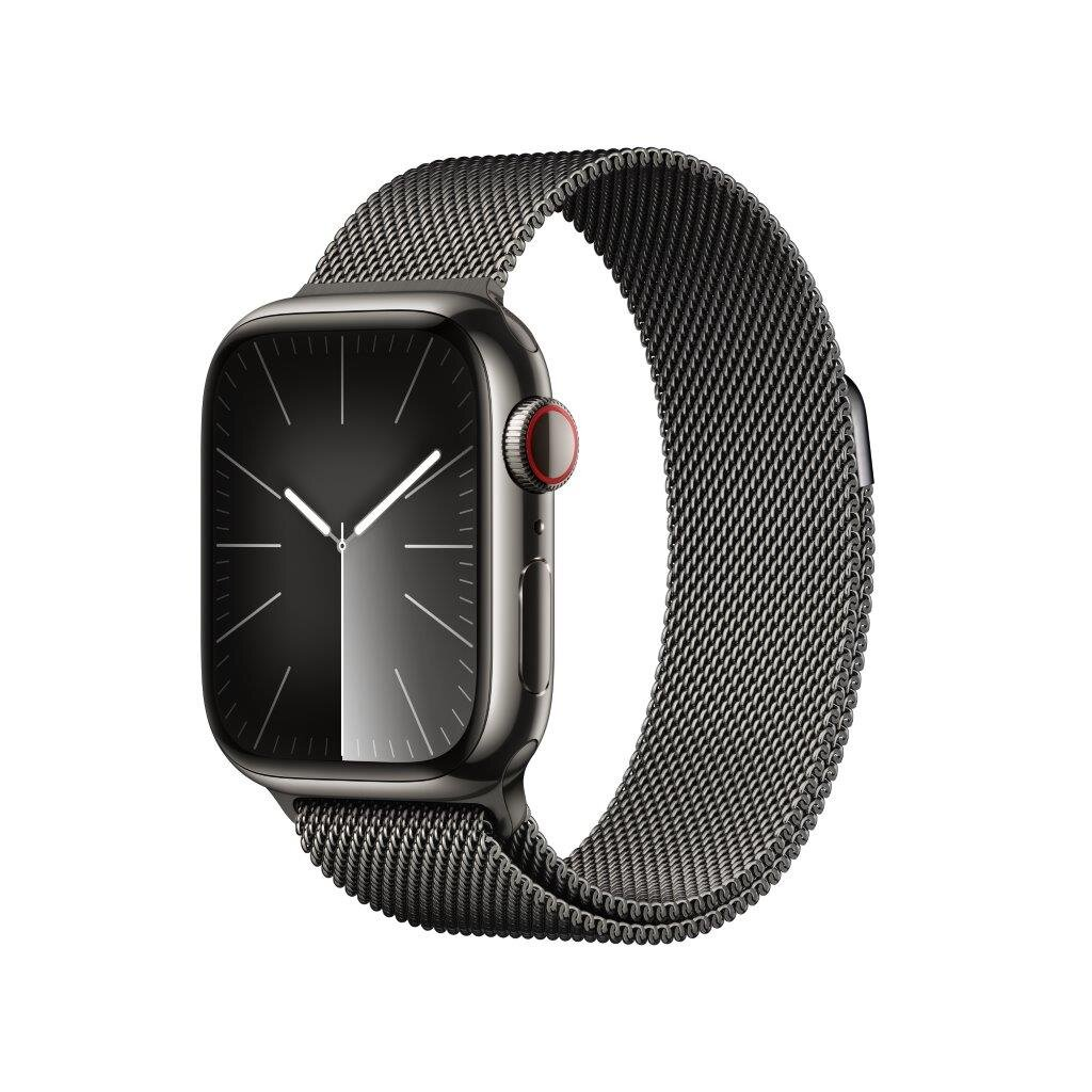 Smartwatch APPLE Watch Series 9 GPS + Cellular Koperta 41mm ze stali nierdzewnej w kolorze mocnego grafitu z bransoletą mediolańską w kolorze mo