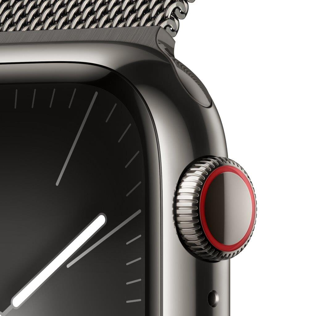 Smartwatch APPLE Watch Series 9 GPS + Cellular Koperta 41mm ze stali nierdzewnej w kolorze mocnego grafitu z bransoletą mediolańską w kolorze mo