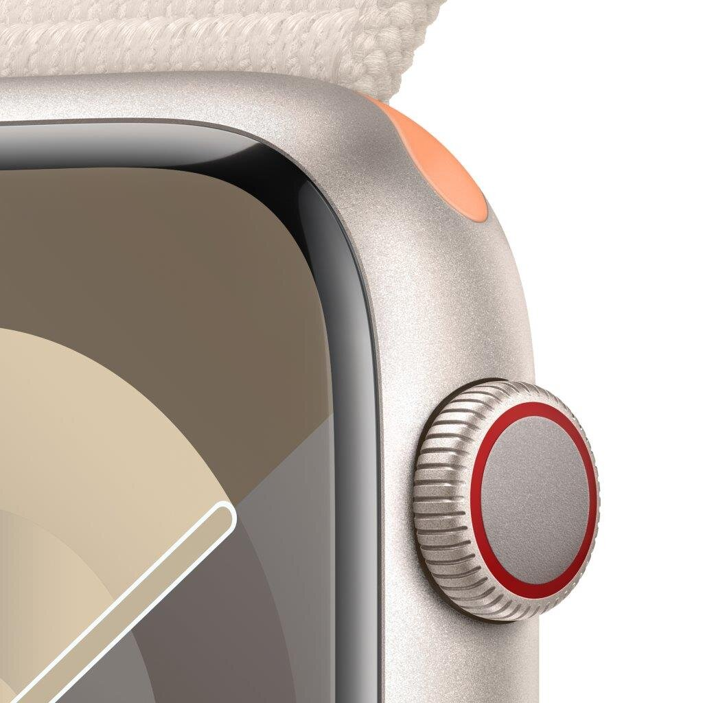 Smartwatch APPLE Watch Series 9 GPS + Cellular Koperta 45mm z aluminium w kolorze księżycowej poświaty z opaską sportową w kolorze księżycowej poświa