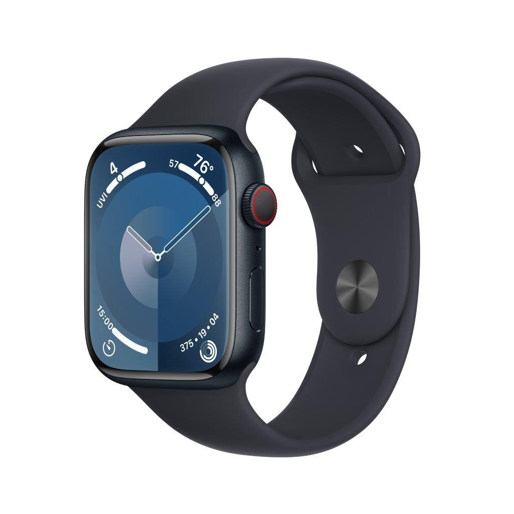 Smartwatch APPLE Watch Series 9 GPS + Cellular Koperta 45mm z aluminium w kolorze północy z paskiem sportowym S/M w kolorze północy MRMC3QP/A