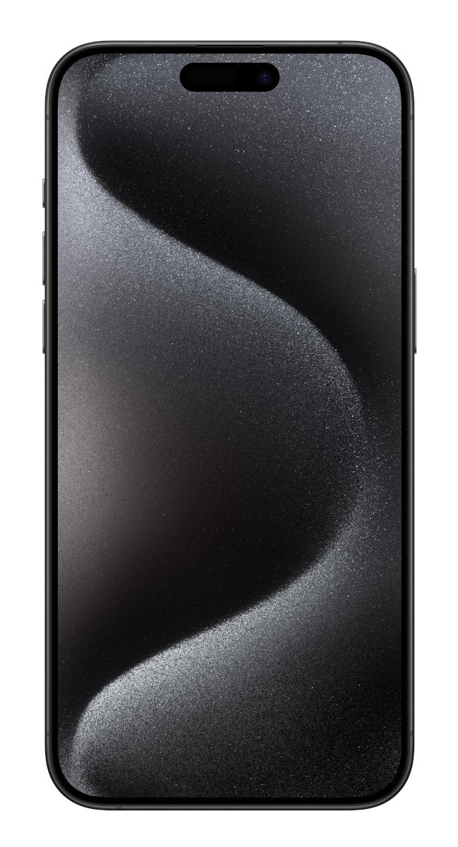 Ciemny smartfon z wirującym wzorem światła na ekranie.