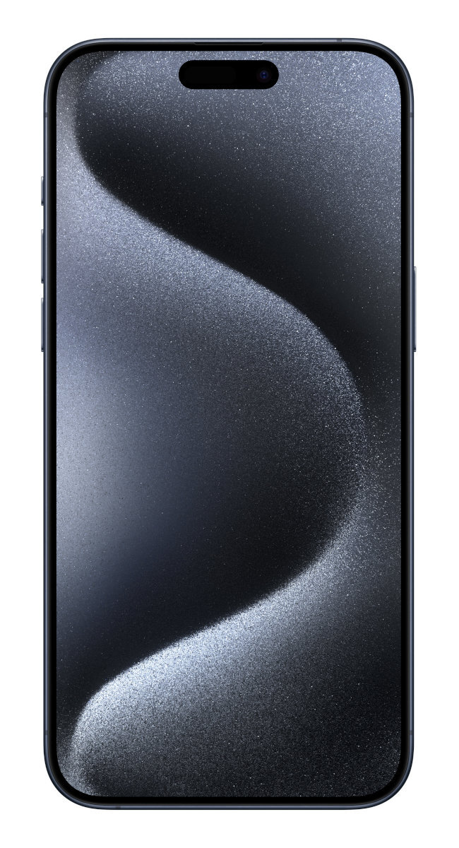 Czarny iPhone z dynamiczną wyspą na ekranie.