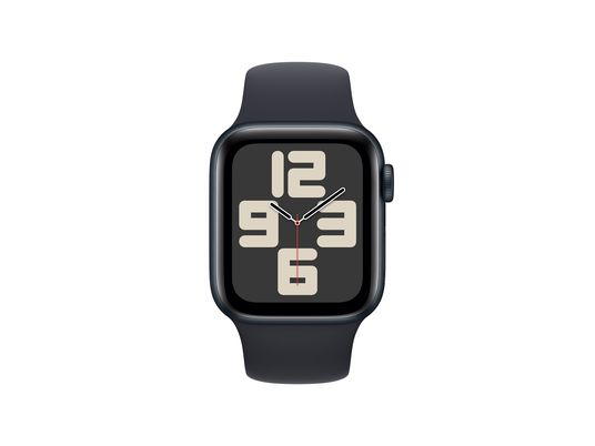 APPLE Watch SE (GPS) 40 mm - Smartwatch (S/M 130-180 mm, Fluorelastomer, Mitternacht/Mitternacht)