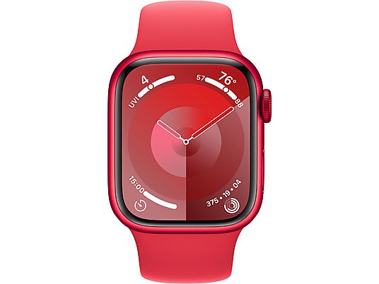 APPLE Watch Series 9 (GPS, alluminio) 41 mm - Smartwatch (S/M 130-180 mm, fluoroelastomero, (PRODUCT)RED/(PRODUCT)RED)