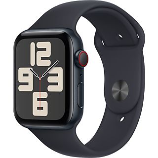 APPLE Watch SE (GPS + Cellular) 44 mm - Smartwatch (S/M 140-190 mm, Fluorélastomère, Midnight/Midnight)