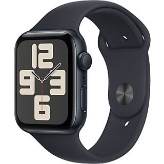 APPLE Watch SE (GPS) 44 mm - Smartwatch (S/M 140-190 mm, Fluoroélastomère, Minuit/Minuit)