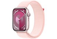 APPLE Watch Series 9 (GPS, alluminio) 45 mm - Smartwatch (regolazione continua, tessuto (carbon neutral), rosé/rosa chiaro)