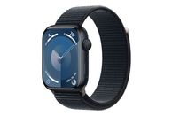 APPLE Watch Series 9 (GPS, alluminio) 45 mm - Smartwatch (regolazione continua, tessuto (carbon neutral), mezzanotte/mezzanotte)
