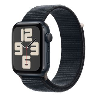 APPLE Watch SE (GPS) 44 mm - Smartwatch (Réglable en continu, Textile (Carbon Neutral), Minuit/Minuit)