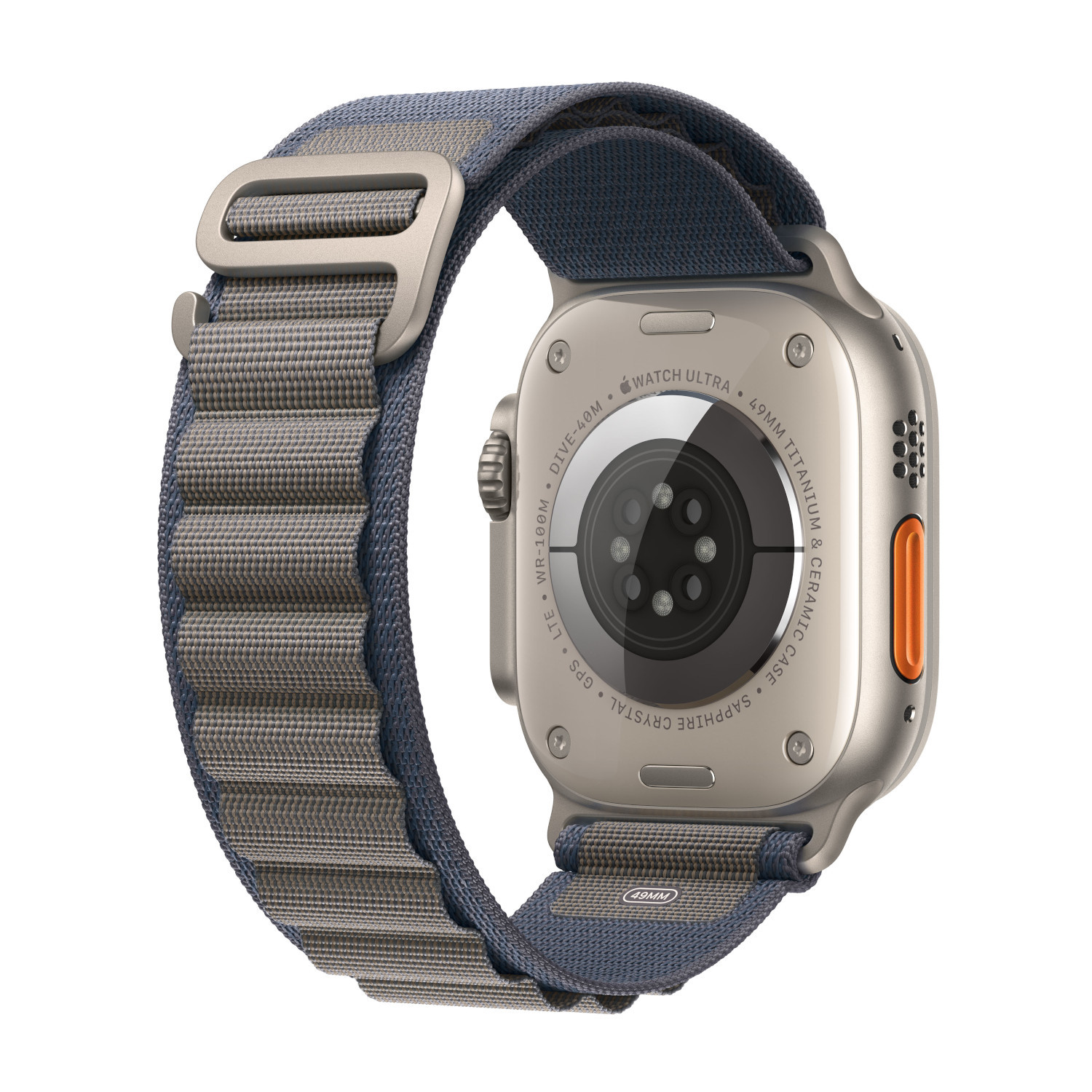 APPLE Watch Ultra 2 GPS + Cellular 49 mm Titanium kast, Blue Alpine Loop - Medium (MREP3NF/A)