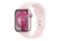 APPLE Watch Series 9 (GPS + Cellular, alluminio) 45 mm - Smartwatch (M/L 160-210 mm, fluoroelastomero, rosé/rosa chiaro)