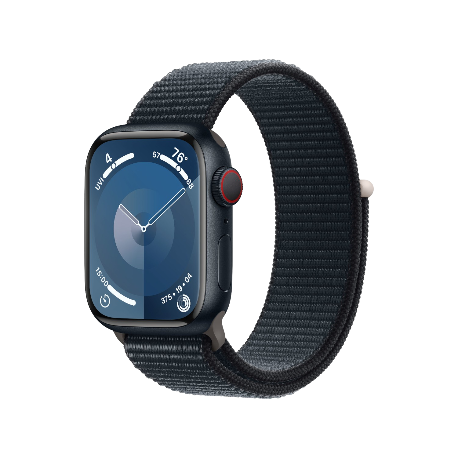 APPLE Watch Series 9 GPS + Cellular 41 mm Boîtier aluminium Midnight, Bracelet Sport Loop Midnight (MRHU3QF/A)