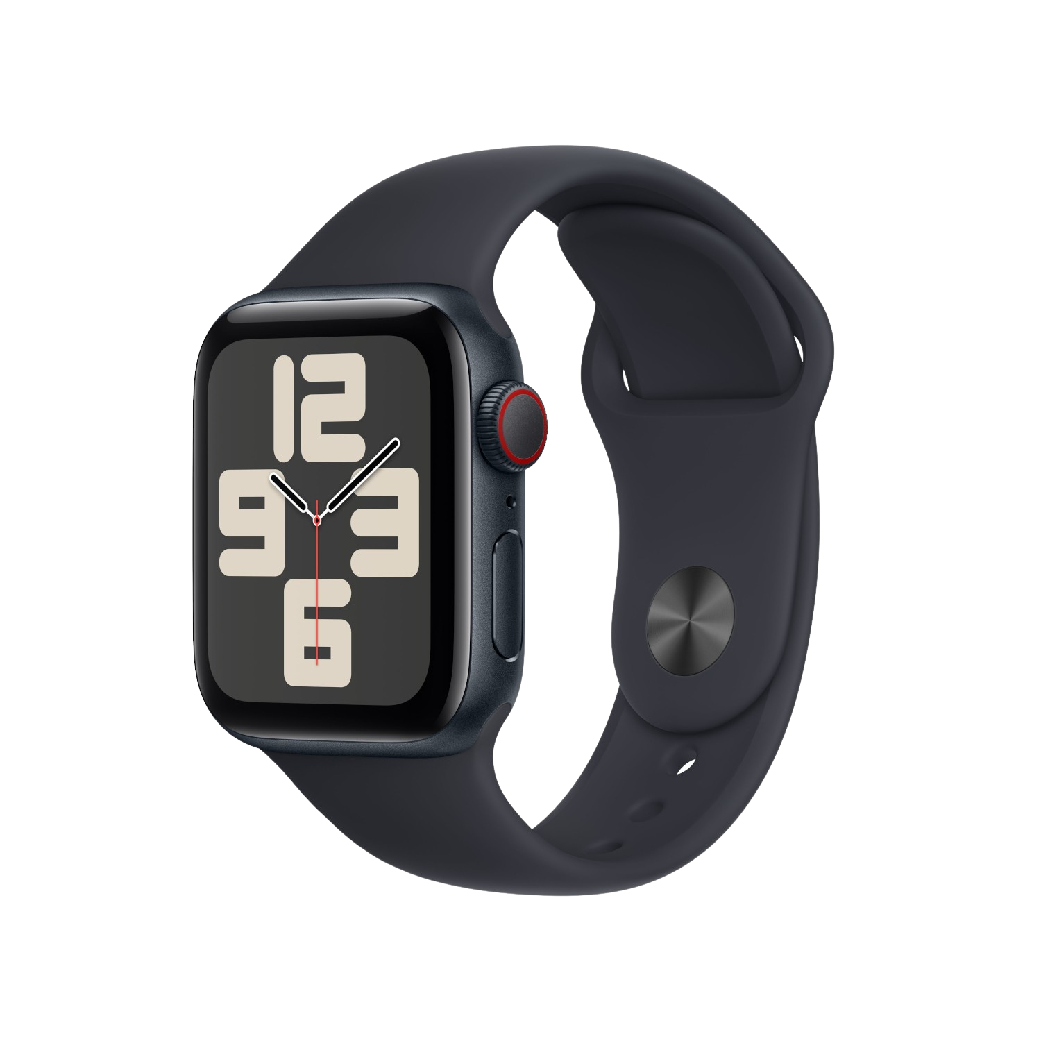 APPLE Watch SE GPS + Cellular 40 mm Midnight Aluminium kast, Midnight Sport Band - S/M (MRG73QF/A)