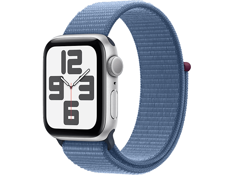 Apple Watch Se GPs 40 Mm Boîtier Aluminium Silver Bracelet Sport Loop Winter Blue (mre33qf/a)