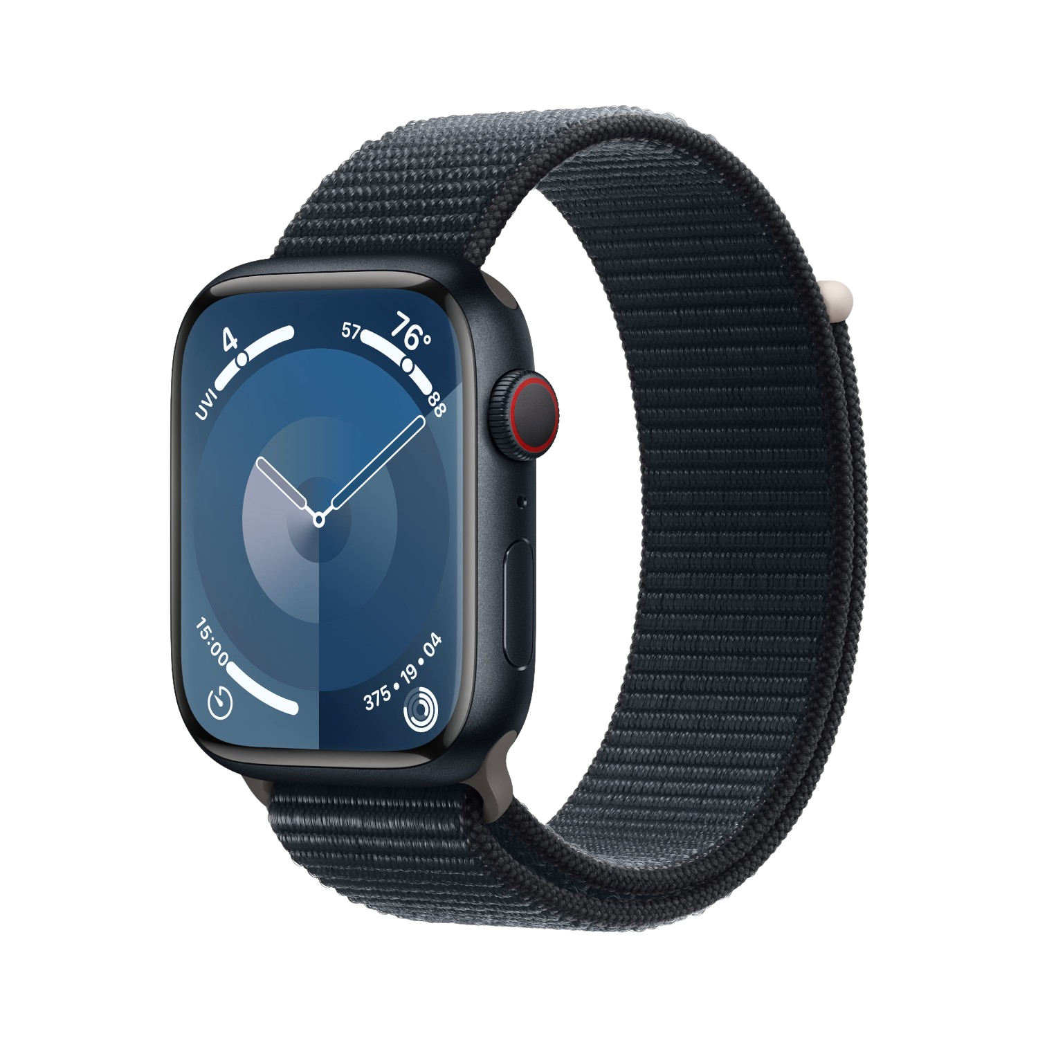 APPLE Watch Series 9 GPS + Cellular 45 mm Midnight Aluminium kast, Midnight Sport Loop (MRMF3QF/A)