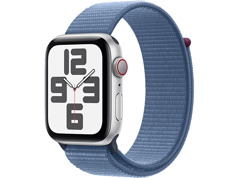 Apple Watch Se GPs + Cellular 44 Mm Boîtier Aluminium Silver Bracelet Sport Loop Winter Blue (mrhm3qf/a)