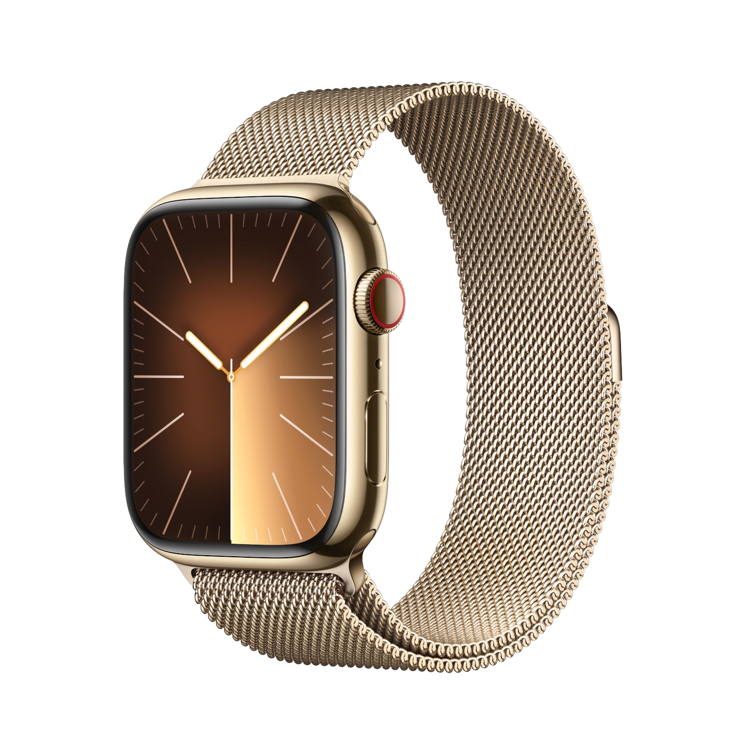APPLE Watch Series 9 GPS + Cellular 45 mm Gold Stainless Steel kast, Gold Milanese Loop (MRMU3QF/A)