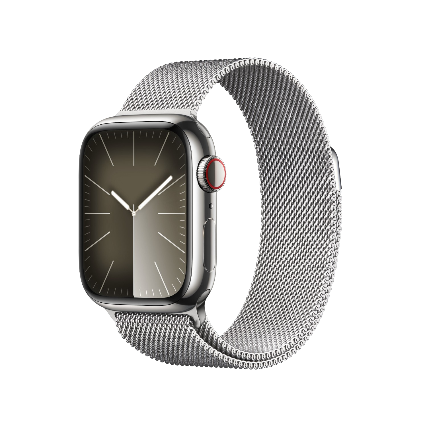APPLE Watch Series 9 GPS + Cellular 41 mm Silver Stainless Steel kast, Silver Milanese Loop (MRJ43QF/A)