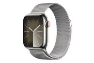 APPLE Watch Series 9 (GPS + Cellular, acciaio inossidabile) 41 mm - Smartwatch (Regolabile in continuo, Acciaio inossidabile, Argento/Argento)