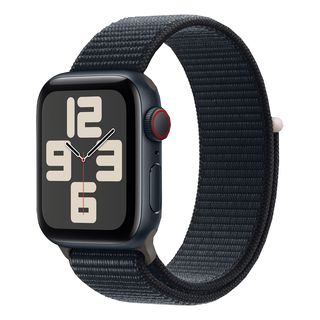 APPLE Watch SE (GPS + Cellular) 40 mm - Smartwatch (Stufenlos verstellbar, Textil (Carbon Neutral), Mitternacht/Mitternacht)