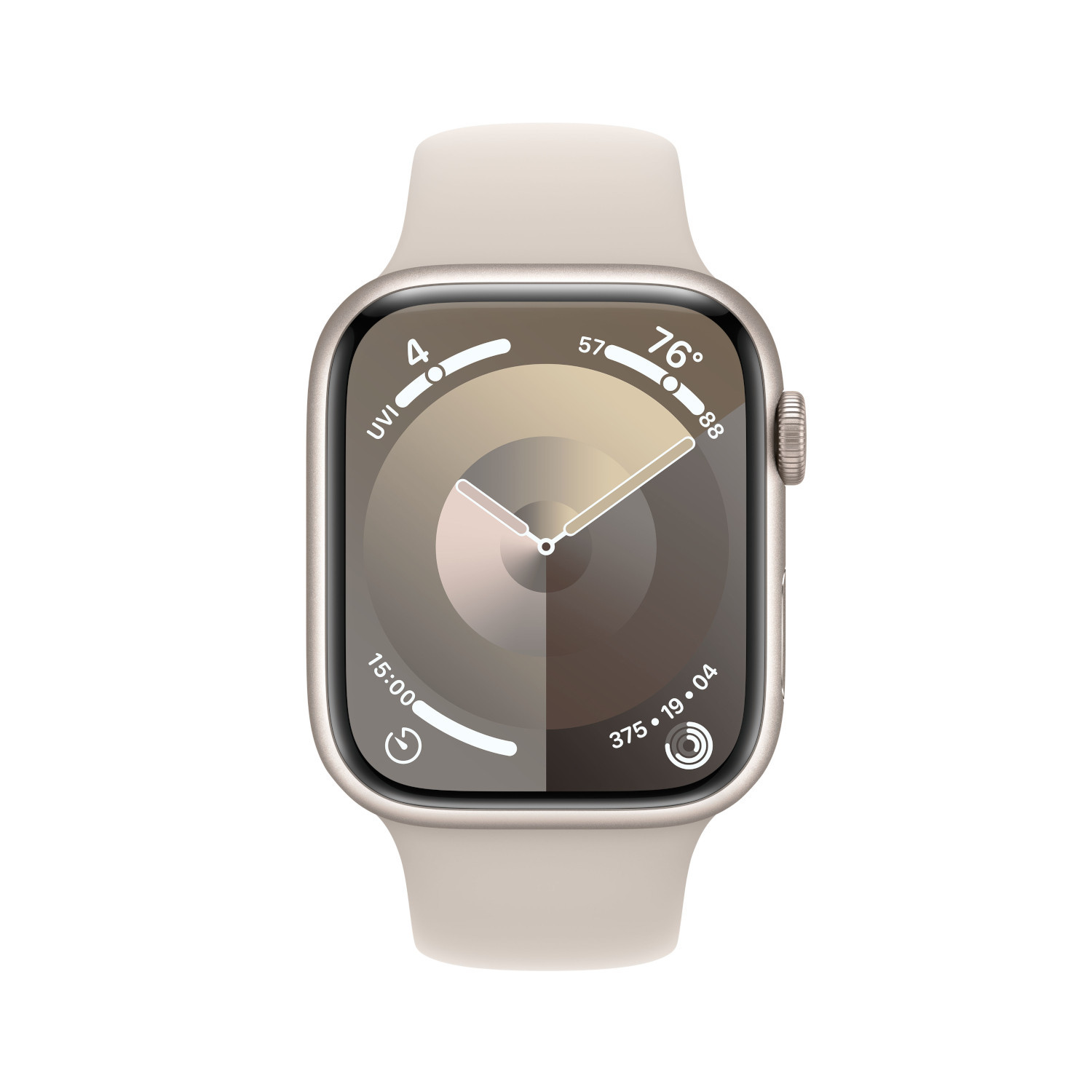 APPLE Watch Series 9 GPS 45mm Boîtier aluminium Starlight, Bracelet Sport Starlight - S/M (MR963QF/A)