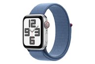 APPLE Watch SE (GPS + cellulare) 40 mm - Smartwatch (Regolabile in continuo, Tessuto (Carbon Neutral), Argento/blu invernale)