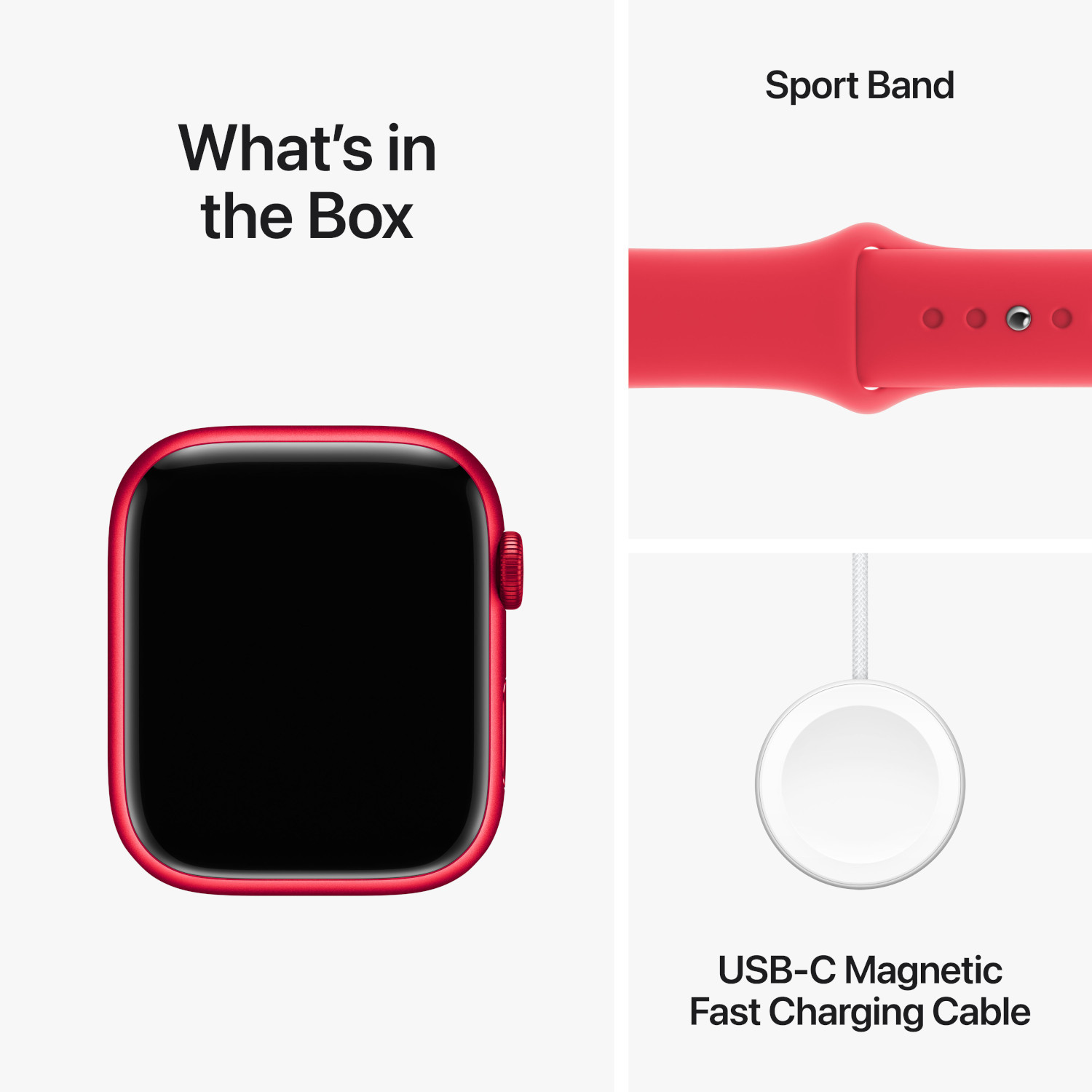 APPLE Watch Series 9 GPS 45mm Boîtier aluminium (PRODUCT)RED, Bracelet Sport (PRODUCT)RED - M/L (MRXK3QF/A)