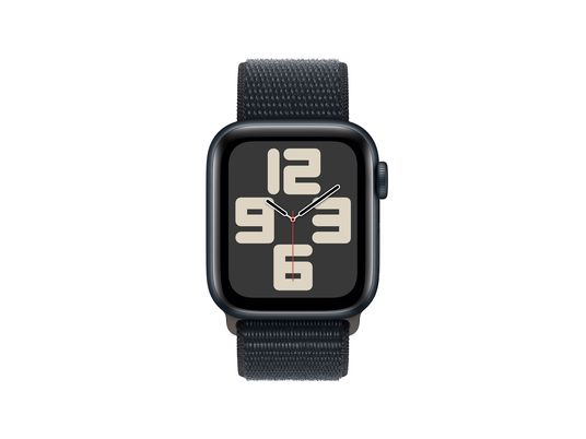 APPLE Watch SE (GPS + Cellular) 44 mm - Smartwatch (Réglable en continu, Textile (Carbon Neutral), Minuit/Minuit)