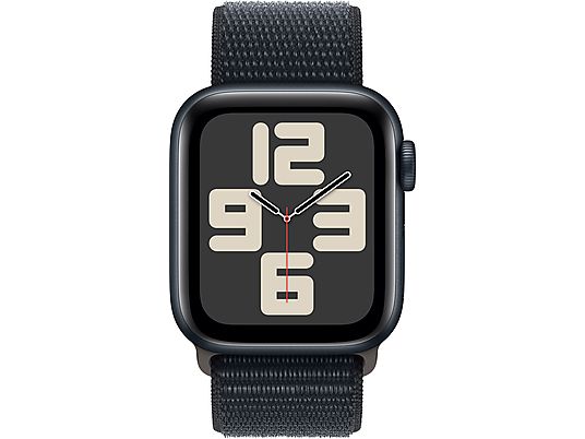 APPLE Watch SE (GPS + Cellular) 44 mm - Smartwatch (Stufenlos verstellbar, Textil (Carbon Neutral), Mitternacht/Mitternacht)