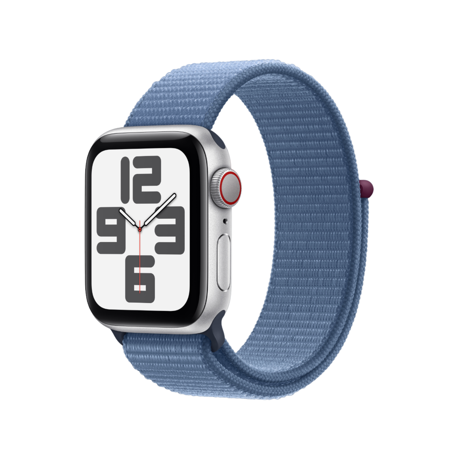 Apple Watch SE 2023 - GPS + Cellular - 40mm - Silver Aluminium Case with Winter Blue Sport Loop