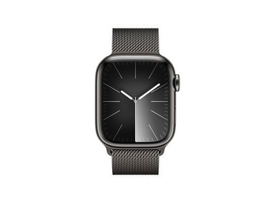APPLE Watch Series 9 (GPS + Cellular, acciaio inossidabile) 41 mm - Smartwatch (regolazione in continuo, acciaio inossidabile, grafite/grafite)